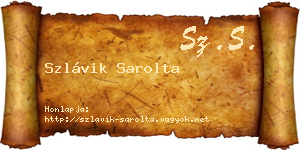 Szlávik Sarolta névjegykártya
