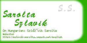 sarolta szlavik business card